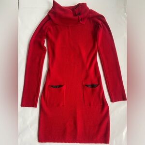 IZ Byer Red Ribbed Sweater Dress